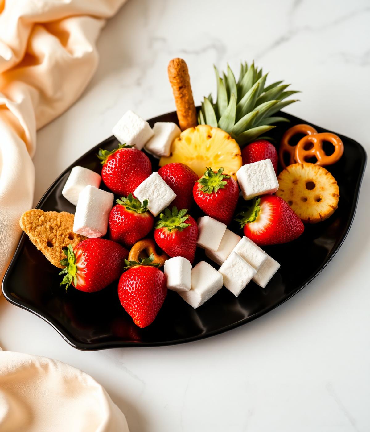 Curated dipping selections on a black platter